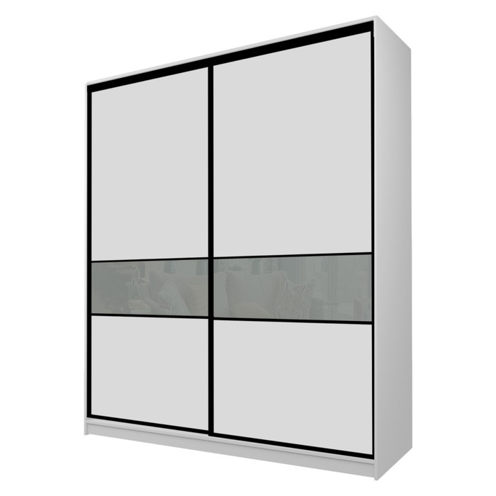 Шкаф-купе 2-х дверный Max 2/99, 2200×600×2300 мм, цвет серый шагрень / стекло светло-серое шкаф купе 2 х дверный max 2 99 2200×600×2300 мм цвет серый шагрень стекло чёрное