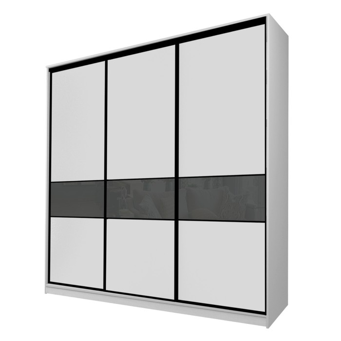 Шкаф-купе 3-х дверный Max 999, 2400×600×2300 мм, цвет серый шагрень / стекло тёмно-серое шкаф купе 3 х дверный max 2 999 2666×600×2300 мм цвет серый шагрень стекло тёмно серое