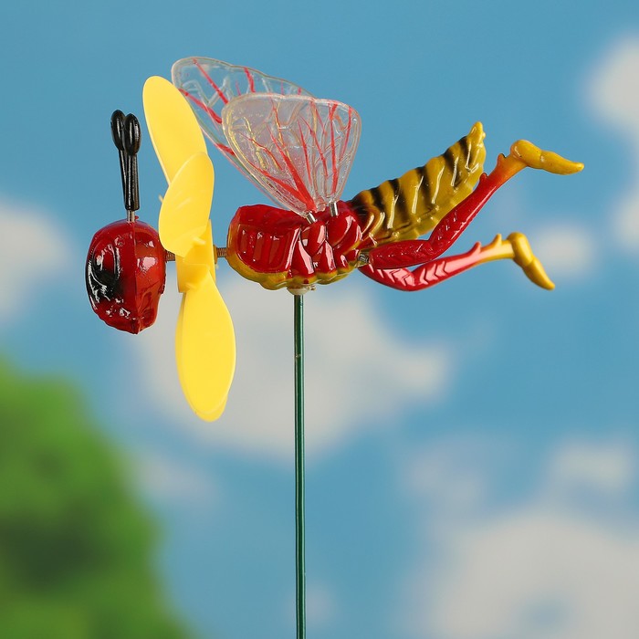 Декоративный штекер "Кузнечик" с пропеллером, микс