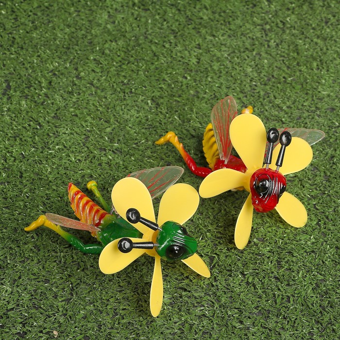 Декоративный штекер "Кузнечик" с пропеллером, микс