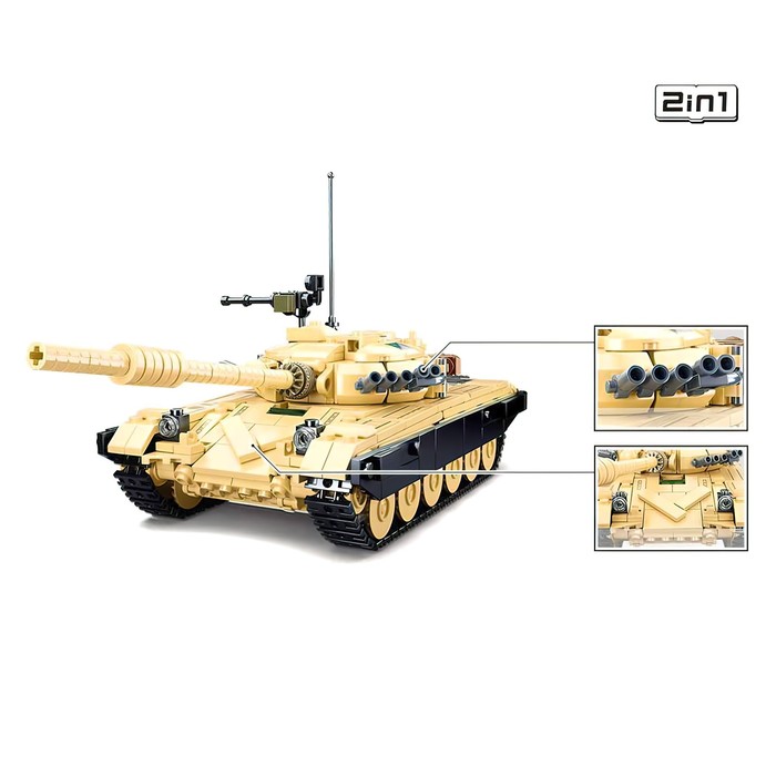 фото Конструктор модельки «боевой танк т72», 2 варианта сборки, 770 деталей sluban