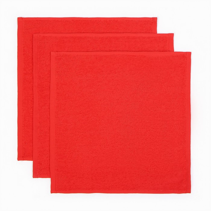 фото Набор махровых полотенец "любви и тепла" 30х30 см - 3 шт, хлопок 340гр/м2 этель