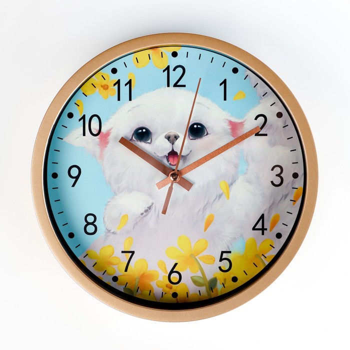 Часы настенные Котенок, d-20 см, плавный ход часы настенные серия детские котенок плавный ход d 28 см