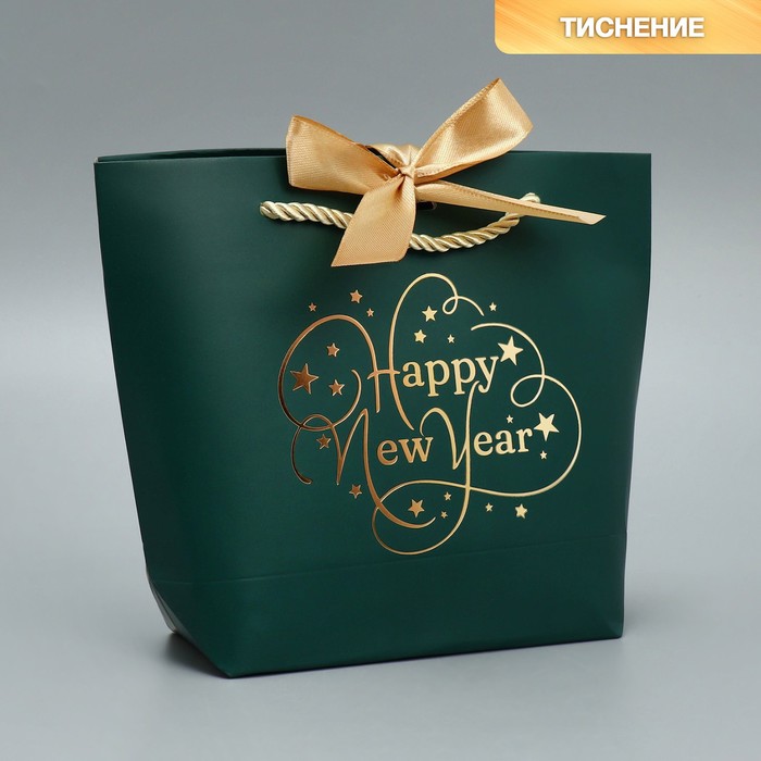 Пакет подарочный «Счастье в Новом Году», 14 х 17 х 7 см пакет подарочный дарите счастье миллион поздравлений цвет мультиколор 11 х 5 14