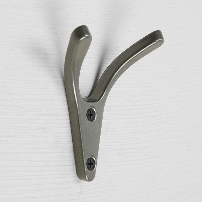 фото Крючок мебельный cappio fox, двухрожковый, цвет графит