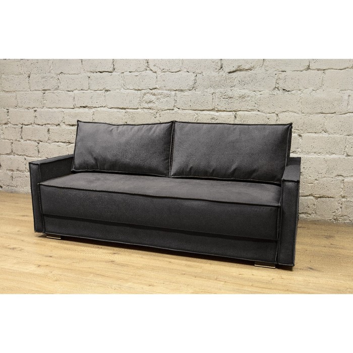 Прямой диван «Лофт 2», еврокнижка, микровелюр, НПБ, цвет графит диван прямой смарт лофт дарк грей еврокнижка