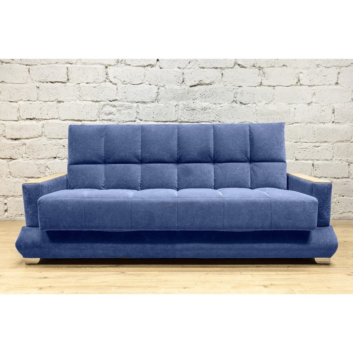 Прямой диван «Прайм 5», книжка, микровелюр, НПБ, цвет синий / МДФ светлый прямой диван прайм 5 книжка микровелюр нпб цвет шоколадный мдф светлый