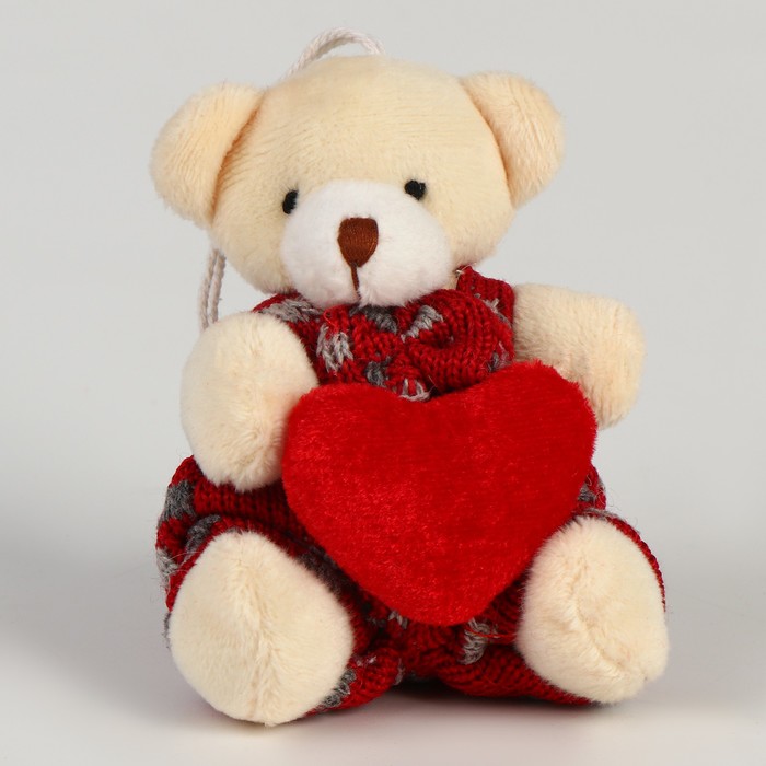 Мягкая игрушка «Медведь с сердцем» на подвесе, виды МИКС пк кидс тойз дв мягкая игрушка бык с сердцем на подвесе цвета микс
