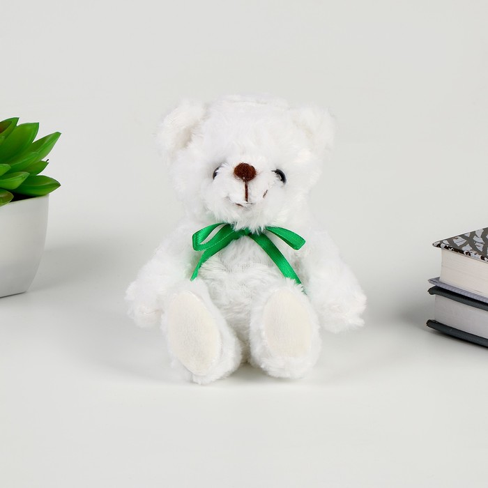 Мягкая игрушка «Медведь», с зелёным бантиком мягкая игрушка медведь с бантиком в горох 26 см цвет бежевый