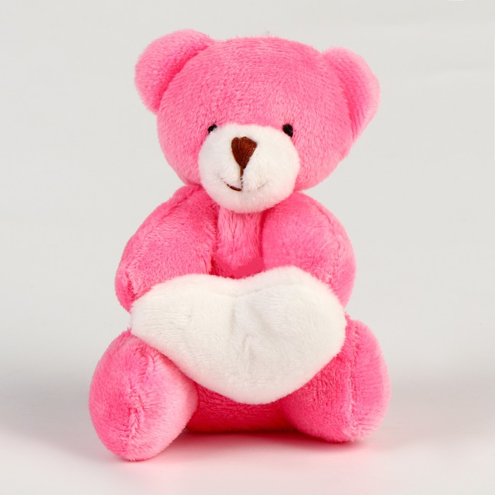 Мягкая игрушка «Медведь с сердцем» на подвесе, цвет МИКС пк кидс тойз дв мягкая игрушка бык с сердцем на подвесе цвета микс