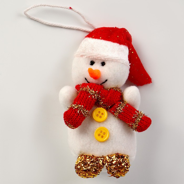 Мягкая игрушка «Снеговик» на подвесе, цвет МИКС мягкая игрушка зайка с бантом на подвесе цвет микс