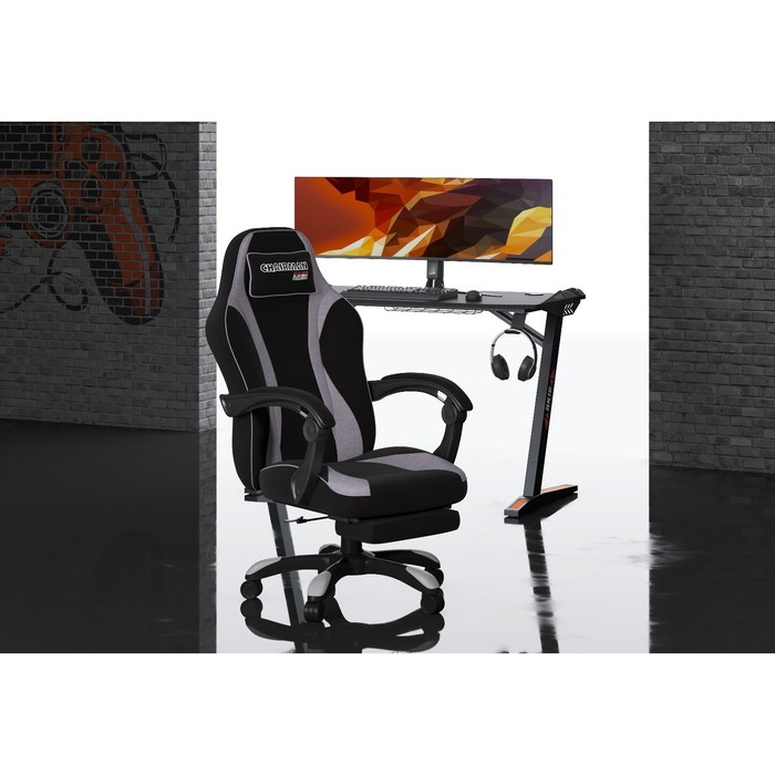 Кресло игровое Chairman game 35 ткань, черно-серое кресло игровое chairman game 22 серое оранжевое
