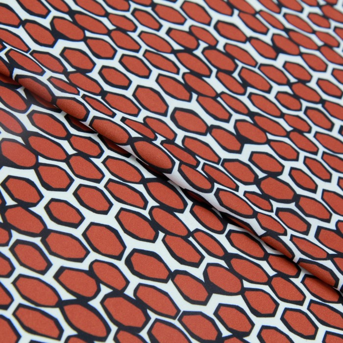 Ткань плательная набивная, ширина 145 см, цвет красный