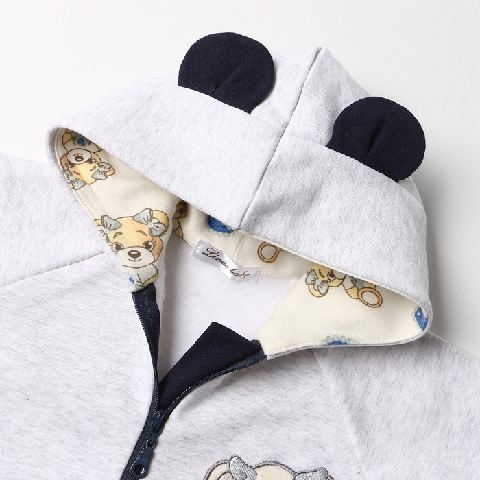 фото Комбинезон детский, начёс, цвет серый, рост 62 см linas baby