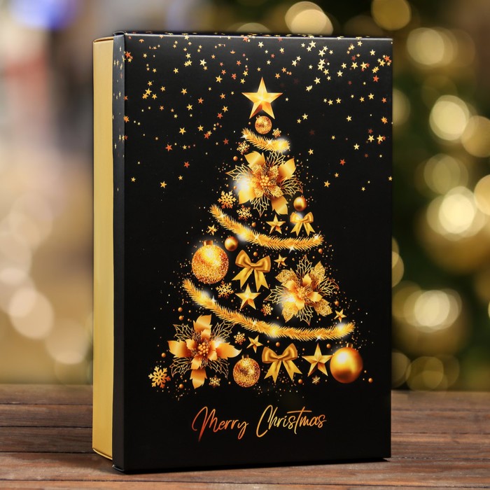 Коробка складная, крышка-дно,Merry Christmas 30 х 20 х 9 см коробка складная крышка дно merry christmas 30 х 20 х 9 см