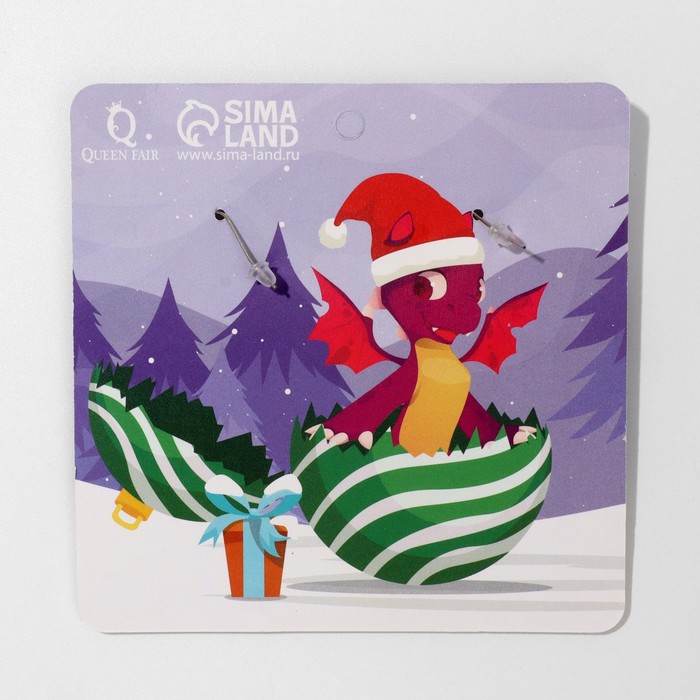 фото Серьги акрил "ёлочные шарики", цветные в серебре queen fair