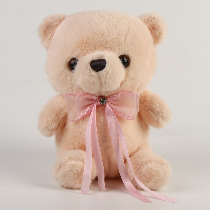 Мягкая игрушка «Медведь» с бантиком, 22 см, цвет бежевый мягкая игрушка зоопарк с бантиком медведь 40 см