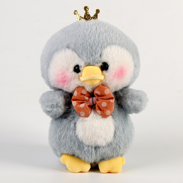 Мягкая игрушка «Пингвин» с бантиком, 21 см, цвет серый мягкая игрушка пингвин с бантиком 21 см цвет серый