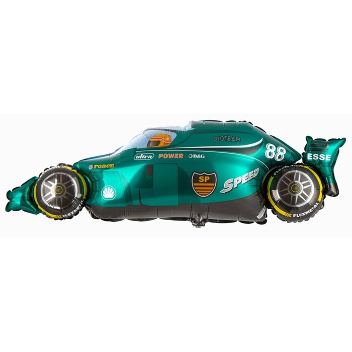 Шар фольгированный 18 «Машина гоночная», фигура, цвет зелёный