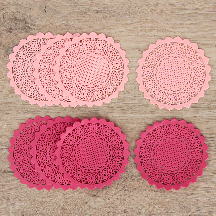 Набор подставок под горячее, 4 шт, 10 см "Ажур", цвета МИКС