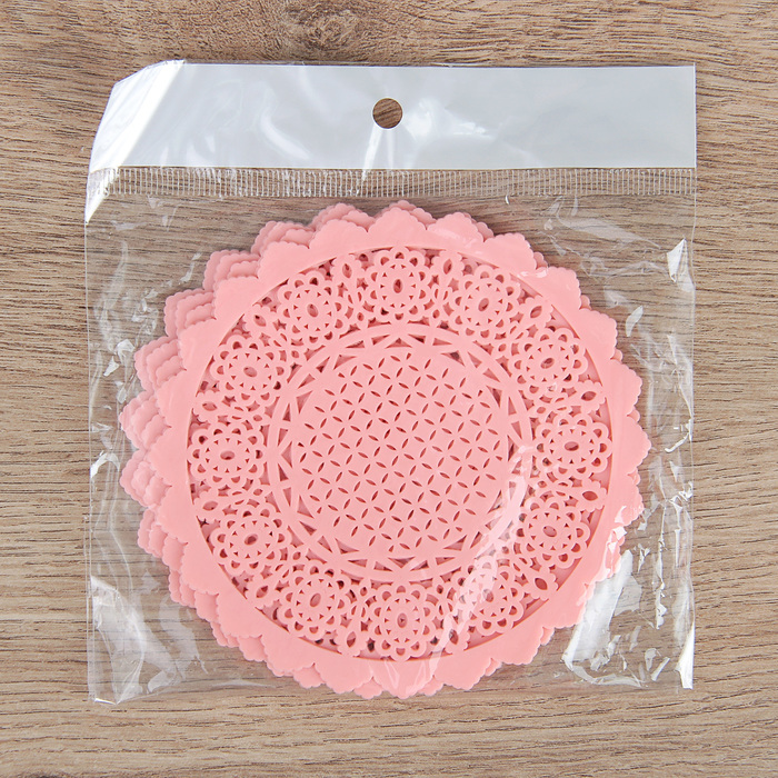 Набор подставок под горячее, 4 шт, 10 см "Ажур", цвета МИКС