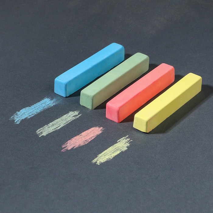 фото Мелки цветные школьные 4шт "единорог" минни маус и единорог, прямоугольные disney
