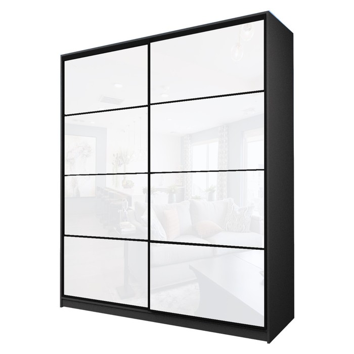 

Шкаф-купе 2-х дверный Max 2/22, 2200×600×2300 мм, цвет графит / стекло белое