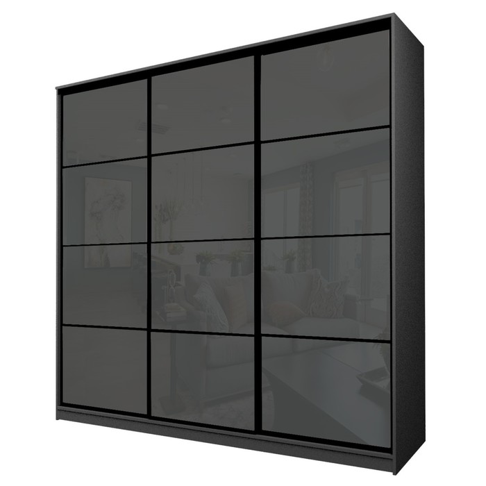 

Шкаф-купе 3-х дверный Max 222, 2400×600×2300 мм, цвет графит / стекло тёмно-серое