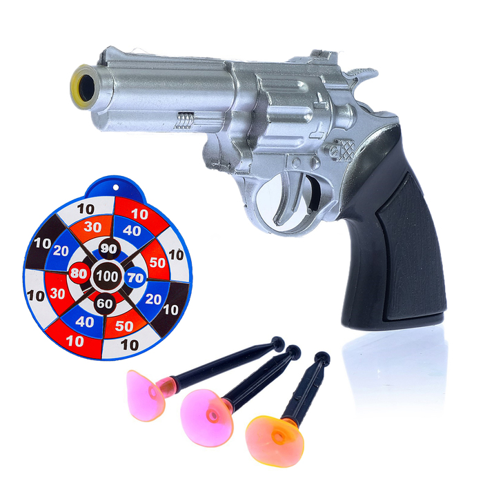 Пистолет "Револьвер", с мишенью, стреляет присосками