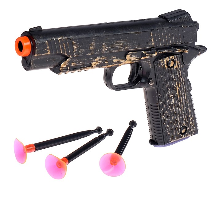 Пистолет "Наган", стреляет присосками, цвета МИКС