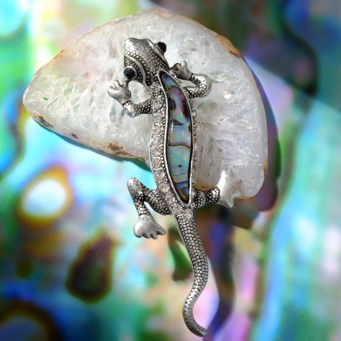 Брошь "Галиотис" ящерица