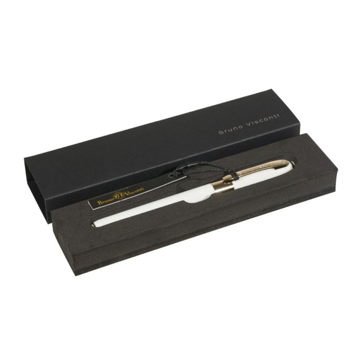 

Ручка шариковая, 0.5 мм, BrunoVisconti MONACO, стержень синий, корпус Soft Touch белый, в футляре