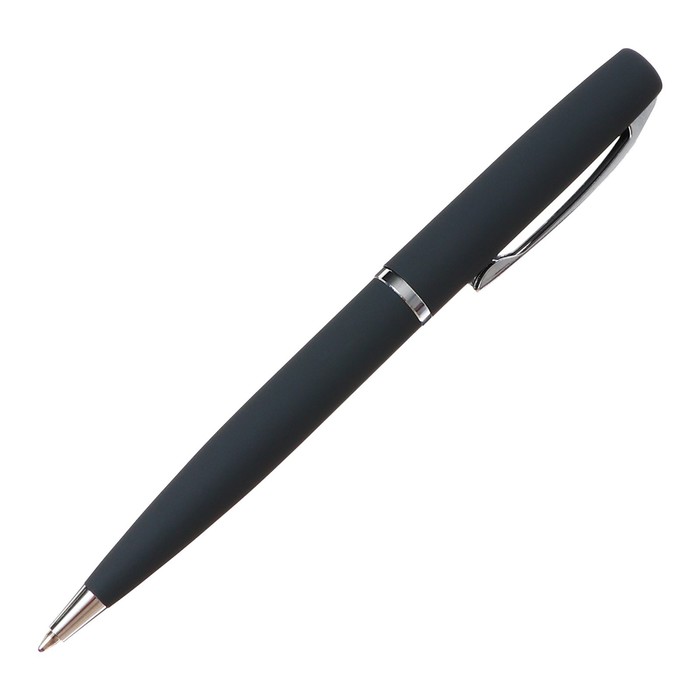 фото Ручка шариковая поворотная, 1.0 мм, brunovisconti sienna, стержень синий, металлический корпус soft touch серый, в футляре