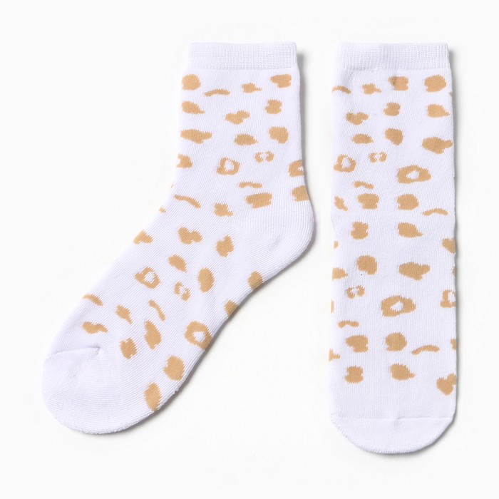 Носки махровые женские, цвет белый/леопард, р-р 23-24 женские махровые носки home line esli сова р 23