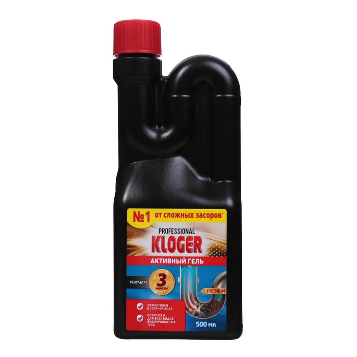 Чистящее средство KlogerProff гель от засоров, 0,5 л средство от засоров 2 шт