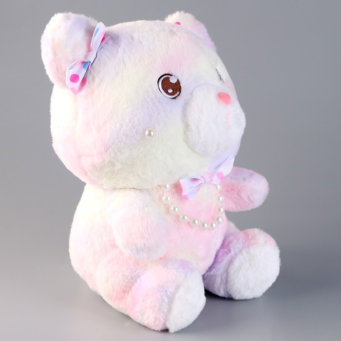 фото Мягкая игрушка «медвежонок» с бусинками, 30 см, розовый