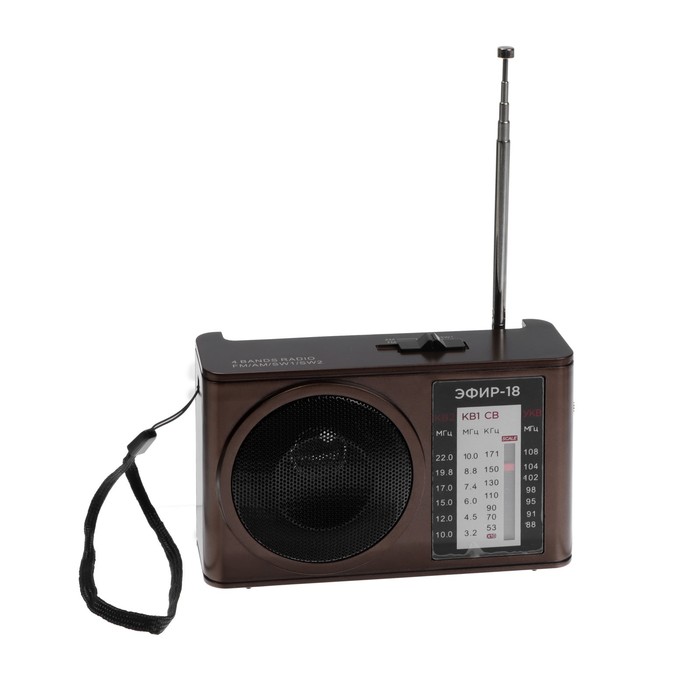 Радиоприёмник Эфир 18, УКВ 88-108 МГц, 500 мАч, коричневый