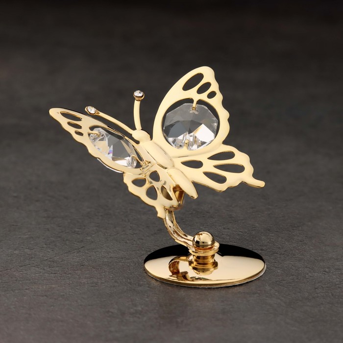 Сувенир Бабочка, на подставке, с хрусталиками