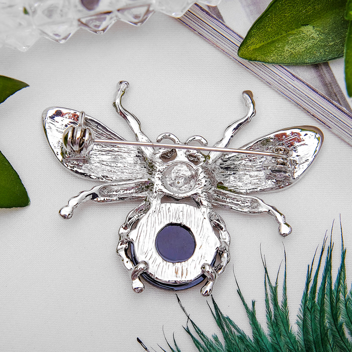 Брошь "Галиотис" мушка, в чернёном серебре