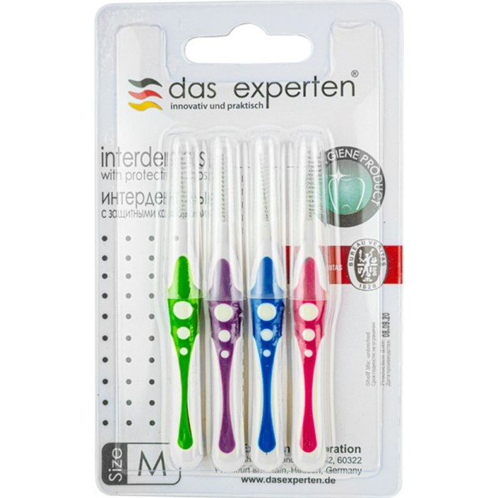 зубные ёршики 0 6мм jordan interdental brushes clinic brush between size m 10 шт Ёршики зубные Das Experten Iinterdentals, M size, 4 шт