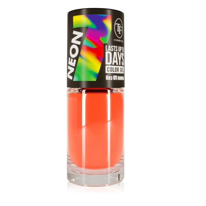 фото Лак для ногтей tf color gel lasts up to 7 days neon, тон 312 orange fire, 8 мл