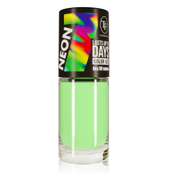 фото Лак для ногтей tf color gel lasts up to 7 days neon, тон 316 tropic green, 8 мл