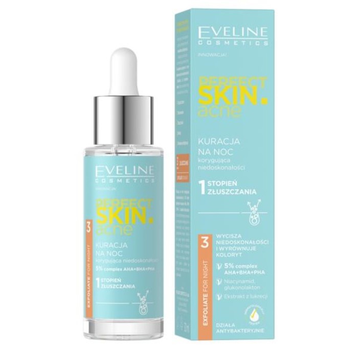 

Сыворотка-терапия Eveline Perfect Skin Acne, 5%, ночная, 30 мл