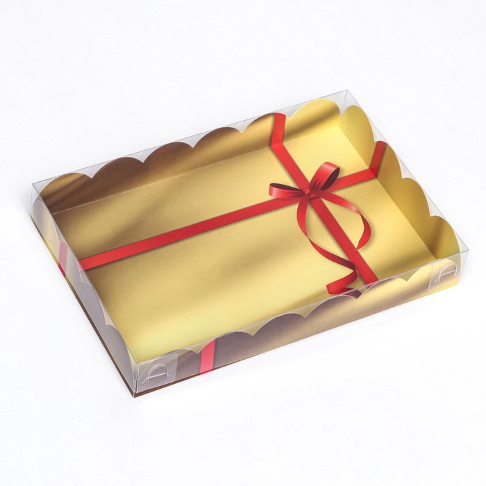 Коробка для печенья , Золотой бант22 х 15 х 3
