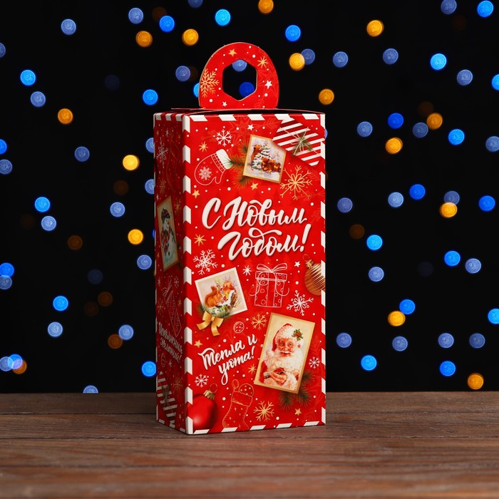 Коробка подарочная складная Новогодица красный 10 х 6 х 21 см коробка подарочная складная зайка угадайка 10 х 6 х 21 см