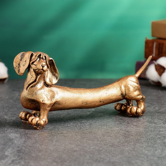 Фигура Собака Такса бронза, 9х20х6см