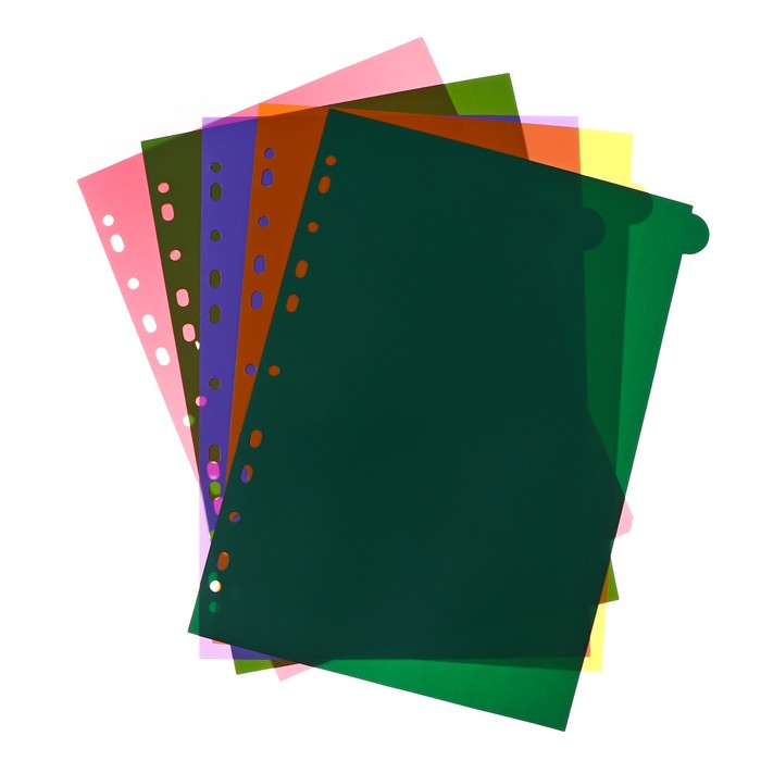 Разделитель листов A4 (245 x 305 мм), цветовой, 12 листов, 