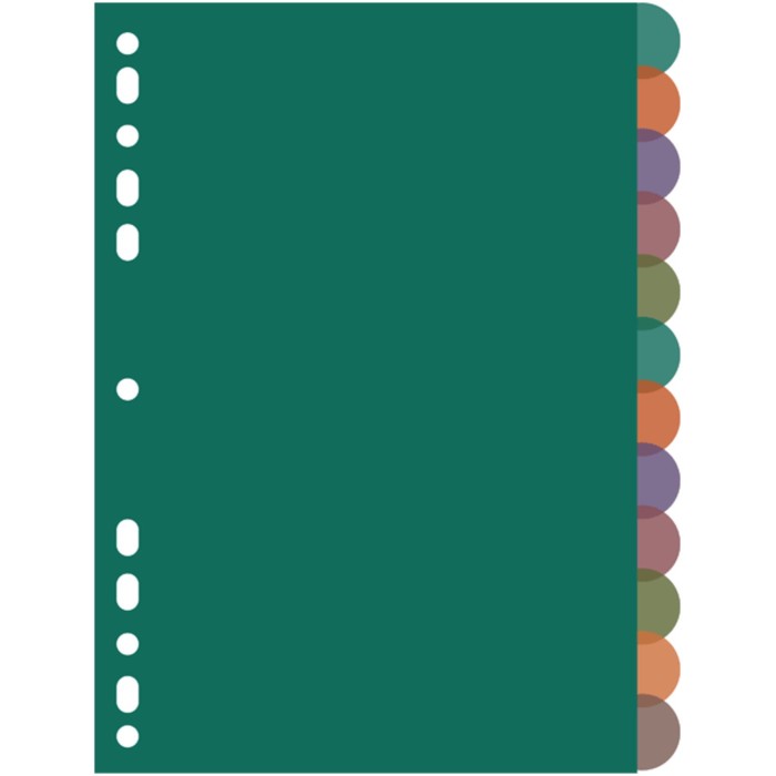Разделитель листов A5 (175 x 210 мм) цветовой, 12 листов, 