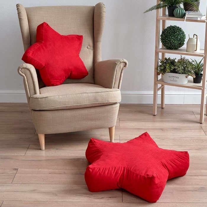 Декоративная подушка «Старс», размер 55х55х12 см, цвет красный декоративная подушка старс размер 55х55х12 см цвет светло серый