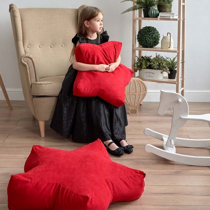 фото Декоративная подушка «старс», размер 55х55х12 см, цвет красный pasionaria